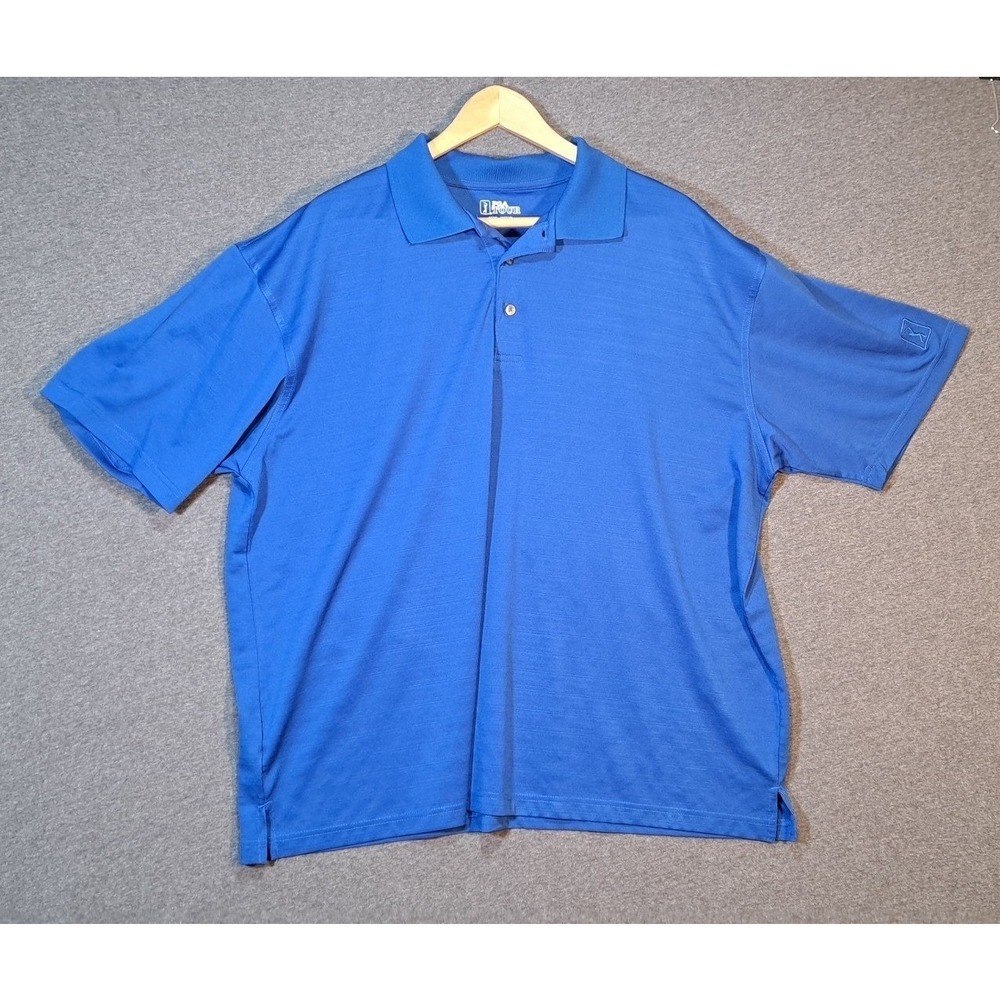 PGA‎ TOUR Mens Royal Blue Polo Shirt Short Sleeve Performance Golf XXL